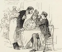 An illustration from La vie hors de chez soi (comédie de notre temps) l'hiver, le printemps, l'été, l'automne; études au crayon et à la plume (1876)