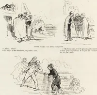 An illustration from La vie hors de chez soi (comédie de notre temps) l'hiver, le printemps, l'été, l'automne; études au crayon et à la plume (1876)