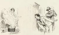 An illustration from La vie hors de chez soi (comédie de notre temps) l'hiver, le printemps, l'été, l'automne; études au crayon et à la plume (1876)