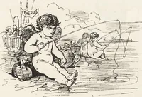 An illustration from La vie hors de chez soi (comédie de notre temps) l'hiver, le printemps, l'été, l'automne; études au crayon et à la plume (1876)