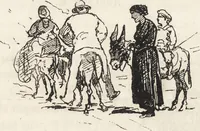 An illustration from La vie hors de chez soi (comédie de notre temps) l'hiver, le printemps, l'été, l'automne; études au crayon et à la plume (1876)