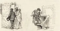 An illustration from La vie hors de chez soi (comédie de notre temps) l'hiver, le printemps, l'été, l'automne; études au crayon et à la plume (1876)