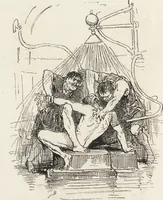 An illustration from La vie hors de chez soi (comédie de notre temps) l'hiver, le printemps, l'été, l'automne; études au crayon et à la plume (1876)