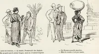 An illustration from La vie hors de chez soi (comédie de notre temps) l'hiver, le printemps, l'été, l'automne; études au crayon et à la plume (1876)