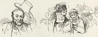An illustration from La vie hors de chez soi (comédie de notre temps) l'hiver, le printemps, l'été, l'automne; études au crayon et à la plume (1876)