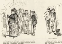 An illustration from La vie hors de chez soi (comédie de notre temps) l'hiver, le printemps, l'été, l'automne; études au crayon et à la plume (1876)