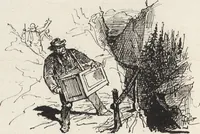 An illustration from La vie hors de chez soi (comédie de notre temps) l'hiver, le printemps, l'été, l'automne; études au crayon et à la plume (1876)
