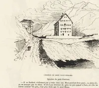 An illustration from La vie hors de chez soi (comédie de notre temps) l'hiver, le printemps, l'été, l'automne; études au crayon et à la plume (1876)