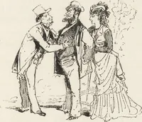 An illustration from La vie hors de chez soi (comédie de notre temps) l'hiver, le printemps, l'été, l'automne; études au crayon et à la plume (1876)