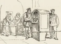 An illustration from La vie hors de chez soi (comédie de notre temps) l'hiver, le printemps, l'été, l'automne; études au crayon et à la plume (1876)
