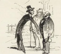 An illustration from La vie hors de chez soi (comédie de notre temps) l'hiver, le printemps, l'été, l'automne; études au crayon et à la plume (1876)