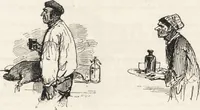 An illustration from La vie hors de chez soi (comédie de notre temps) l'hiver, le printemps, l'été, l'automne; études au crayon et à la plume (1876)