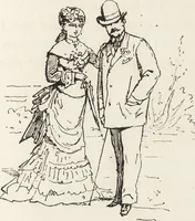 An illustration from La vie hors de chez soi (comédie de notre temps) l'hiver, le printemps, l'été, l'automne; études au crayon et à la plume (1876)