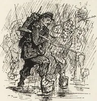 An illustration from La vie hors de chez soi (comédie de notre temps) l'hiver, le printemps, l'été, l'automne; études au crayon et à la plume (1876)