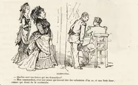 An illustration from La vie hors de chez soi (comédie de notre temps) l'hiver, le printemps, l'été, l'automne; études au crayon et à la plume (1876)
