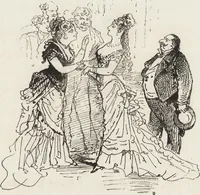 An illustration from La vie hors de chez soi (comédie de notre temps) l'hiver, le printemps, l'été, l'automne; études au crayon et à la plume (1876)