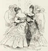 An illustration from La vie hors de chez soi (comédie de notre temps) l'hiver, le printemps, l'été, l'automne; études au crayon et à la plume (1876)