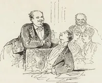 An illustration from La vie hors de chez soi (comédie de notre temps) l'hiver, le printemps, l'été, l'automne; études au crayon et à la plume (1876)