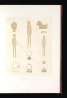 An illustration from Catacombes de Rome : architecture, peintures murales, lampes, vases, pierres précieuses gravées, instruments, objets divers, fragments de vases en verre doré, inscriptions, figures et symboles gravés sur pierre (1851)