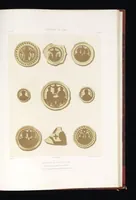 An illustration from Catacombes de Rome : architecture, peintures murales, lampes, vases, pierres précieuses gravées, instruments, objets divers, fragments de vases en verre doré, inscriptions, figures et symboles gravés sur pierre (1851)