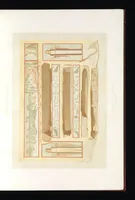 An illustration from Catacombes de Rome : architecture, peintures murales, lampes, vases, pierres précieuses gravées, instruments, objets divers, fragments de vases en verre doré, inscriptions, figures et symboles gravés sur pierre (1851)