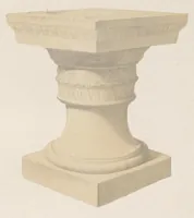 An illustration from Catacombes de Rome : architecture, peintures murales, lampes, vases, pierres précieuses gravées, instruments, objets divers, fragments de vases en verre doré, inscriptions, figures et symboles gravés sur pierre (1851)