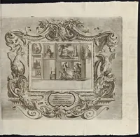 An illustration from L'idea di vn prencipe et eroe christiano in Francesco I. d'Este di Modona e Reggio dvca VIII., generalissimo dell'arme reali di Francia in Italia, &c. : effigiata co'profili delle virtv da prencipi svoi maggiori ereditate : rappresentata alla publica luce co'l funerale apparato sposto nelle solenni eseqvie dall'Altezza serenissima di Alfonso IV. svo primogenito alla gloriosa ed'immortale sva memoria l'anno M.DC.LIX. alli ii. di aprile in Modona celebrate (1659)