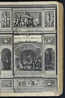 An illustration from Roma svbterranea novissima : in qva post Antonivm Bosivm antesignanvm, Io. Severanvm congreg. oratorii presbytervm, et celebres alios scriptores : antiqva Christianorvm et praecipue martyrun cœmeteria, titvli, monimenta, epitaphia, inscriptiones ac nobiliora sanctorvm sepvlchra, sex libris distincta illustrantvr et qvamplvrimae res ecclesiasticae iconibvs graphice describuntur, ac multiplici tum sacra, tum profana eruditione declarantur : cum duplici indice, capitum & rerum locupletissimo : opera et stvdio (1651)