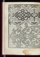 An illustration from Lvcidario di recami : nel qval si contengo molte & varie sorti di dissegni : a pvnti in aere, et pvnti tagliaci & a fogliami & con figure, & di piu altre maniere, come al presente si vsano non piu venute in luce : per leqvli ogni elevato ingegno potrà in diuersi modi commodissimamamente seruirsi (1563)