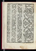 An illustration from Lvcidario di recami : nel qval si contengo molte & varie sorti di dissegni : a pvnti in aere, et pvnti tagliaci & a fogliami & con figure, & di piu altre maniere, come al presente si vsano non piu venute in luce : per leqvli ogni elevato ingegno potrà in diuersi modi commodissimamamente seruirsi (1563)