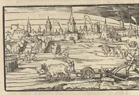 An illustration from Des hochberümptesten Geschicht Schreybers Justini warhafftige Hystorien, die er auss Trogo Pompeio gezoge[n] vn[d] inn vierzig vier Bücher aussgeteylt darinn er von vil Künigreychen der Welt wie die auff vnnd Abgang genom[m]en beschryben (1531)
