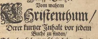 An illustration from Herrn Johann Arndts weyland General-Superintend. des löblichen Fürstenthums Lüneburg, Fünff Bücher vom wahren Christenthum : derer kurzer Inhalt vor jedem Buche zu finden, schon bey Lebzeiten sel. H. Johann Arndts, aus dessen wahren Original von denen Sternen in Lüneburg gedruckt, mit schönen zur Sache dienlichen Kupffern und deren Erklärung gezieret, wie auch mit hochnützlichen Registern vermehret (1685)