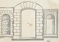 Picture 7 of 36 from Reigles generales de l'architecture, sur les cincq manieres d'edifices : ascauoir, thuscane, doricq̄, ioniq̄, corinthe, & cōposite, auec les exemples danticquitez, selon la doctrine de Vitruue (1542), leaf 22