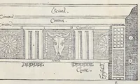 Picture 9 of 36 from Reigles generales de l'architecture, sur les cincq manieres d'edifices : ascauoir, thuscane, doricq̄, ioniq̄, corinthe, & cōposite, auec les exemples danticquitez, selon la doctrine de Vitruue (1542), leaf 36