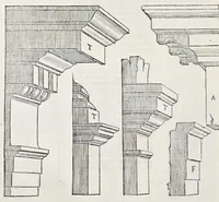 Picture 19 of 36 from Reigles generales de l'architecture, sur les cincq manieres d'edifices : ascauoir, thuscane, doricq̄, ioniq̄, corinthe, & cōposite, auec les exemples danticquitez, selon la doctrine de Vitruue (1542), leaf 77