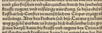 An illustration from Der erste [-ander] Theyl der kleynen teütschen Apoteck, Confect oder Latwergen Büchlins : darin[n] begriffen warhafftige, künstliche, gerechte Vnderweysung vn[nd] Anzeygung aller Latwergen, Confect, Conseruen, Einbeytzungen vnnd Einmachungen von macherley Früchten, Blůmen, Kreüttern vn[nd] Wurtzeln, sampt andern künstlichen vnd anmütigen Stucken, wie solche inn den Apotecken gemacht vnd inn grossem Werdt gehalten vnd verkaufft werden ... auch nützliche Erklärung der Natur, Krafft vnnd Würckung diser Stuck, warzů ein jedes nutzlich gebraucht werden mög zeitlichs Leben zůerhalten vnd schwäre Kranckheyt zůuertreiben (1559)