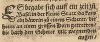 An illustration from Der Rollwagen : ein hübsch, lustig, vnd kurtzweilig Büchlin, darin viel gůter Schwenck vnd Historien, von allerhandt frölichem Gespräch, Schimpffreden, Speywerck vnd Bossen begriffen : auff den Rollwägen, oder in Schiffen, die langweilige Zeit vnnd Vnmůth damit zů vertreiben : in drey vnterschiedliche Theil abgetheilt (1565)