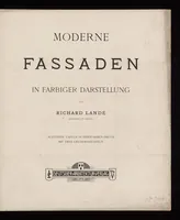 Picture 1 of 5 from Moderne Fassaden in farbiger Darstellung (1900), leaf 2