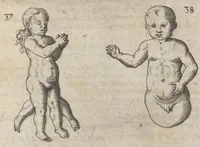 An illustration from Monstrorum historia memorabilis : monstrosa humanorum partuum miracula : stupendis conformationum formulis ab vtero materno enata : viuis exemplis, obseruationibus, & picturis, referens : accessit analogicum argumentum de monstris brutis : Supplementi loco ad observationes medicas Schenkianas edita (1609)