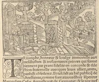 An illustration from Le promptuaire des conciles de leglise catholique, auec les scismes & la differe[n]ce diceulx (1533)
