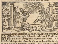 An illustration from Le promptuaire des conciles de leglise catholique, auec les scismes & la differe[n]ce diceulx (1533)