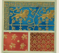 An illustration from L'art, la décoration et l'ornement des étoffes et des tissus chez les anciens et chez les modernes. Recueil historique, pratique et technique de décorations polychromes (1870)