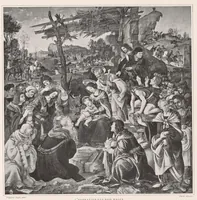 An illustration from Les saints évangiles : illustrations d'apres les maitres des XIVe, XVe, & XVIe siècles (1899)