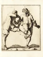 An illustration from L'academie de l'admirable art de la lutte : montrant d'une maniere très exacte non seulement la force extraordinaire de l'homme, mais aussi les mouvemens merveilleux, l'usage singulier, & les souplesses des principales parties ou membres du corps humain : avec une instruction claire & familiaire, comment on peut en toutes les occasions repousser sûrement & adroitement toutes sortes d'insultes & d'attaques