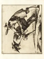 An illustration from L'academie de l'admirable art de la lutte : montrant d'une maniere très exacte non seulement la force extraordinaire de l'homme, mais aussi les mouvemens merveilleux, l'usage singulier, & les souplesses des principales parties ou membres du corps humain : avec une instruction claire & familiaire, comment on peut en toutes les occasions repousser sûrement & adroitement toutes sortes d'insultes & d'attaques