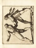 An illustration from L'academie de l'admirable art de la lutte : montrant d'une maniere très exacte non seulement la force extraordinaire de l'homme, mais aussi les mouvemens merveilleux, l'usage singulier, & les souplesses des principales parties ou membres du corps humain : avec une instruction claire & familiaire, comment on peut en toutes les occasions repousser sûrement & adroitement toutes sortes d'insultes & d'attaques