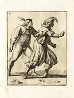An illustration from L'academie de l'admirable art de la lutte : montrant d'une maniere très exacte non seulement la force extraordinaire de l'homme, mais aussi les mouvemens merveilleux, l'usage singulier, & les souplesses des principales parties ou membres du corps humain : avec une instruction claire & familiaire, comment on peut en toutes les occasions repousser sûrement & adroitement toutes sortes d'insultes & d'attaques
