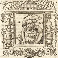An illustration from Les anciennes et modernes genealogies des roys de France et mesment du roy Pharamond : auec leurs epitaphes et effigies .. (1527)