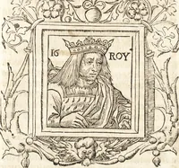 An illustration from Les anciennes et modernes genealogies des roys de France et mesment du roy Pharamond : auec leurs epitaphes et effigies .. (1527)