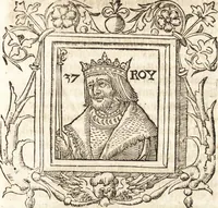 An illustration from Les anciennes et modernes genealogies des roys de France et mesment du roy Pharamond : auec leurs epitaphes et effigies .. (1527)